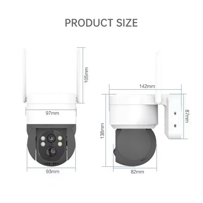 T34 2MP HD IP66 Waterproof Wireless WiFi Solar Camera(Black) - Wireless Camera by buy2fix | Online Shopping UK | buy2fix