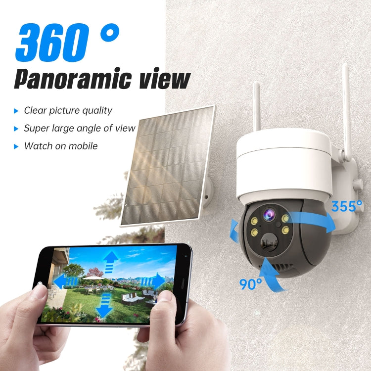 T34 2MP HD IP66 Waterproof Wireless WiFi Solar Camera(Black) - Wireless Camera by buy2fix | Online Shopping UK | buy2fix