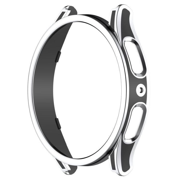 For Samsung Galaxy Watch5 Pro 45mm Hanging Sculpture Two-color Protective Watch Case with Tempered Glass Film(Silver) - Watch Cases by buy2fix | Online Shopping UK | buy2fix