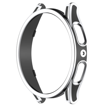 For Samsung Galaxy Watch5 Pro 45mm Hanging Sculpture Two-color Protective Watch Case with Tempered Glass Film(Silver) - Watch Cases by buy2fix | Online Shopping UK | buy2fix