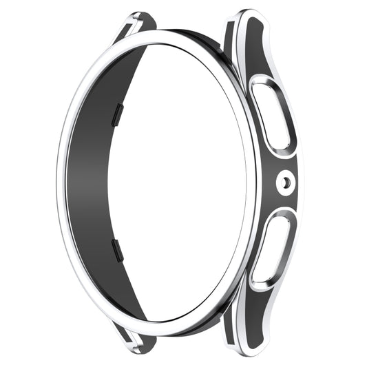 For Samsung Galaxy Watch5 Pro 45mm Hanging Sculpture Two-color Protective Watch Case with Tempered Glass Film(Silver) - Watch Cases by buy2fix | Online Shopping UK | buy2fix