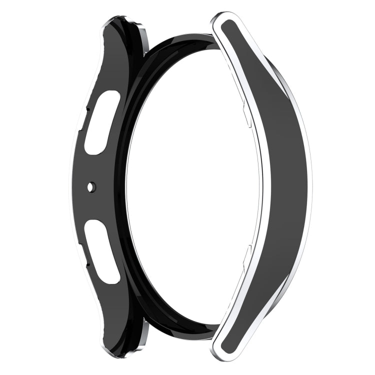For Samsung Galaxy Watch5 Pro 45mm Hanging Sculpture Two-color Protective Watch Case with Tempered Glass Film(Silver) - Watch Cases by buy2fix | Online Shopping UK | buy2fix