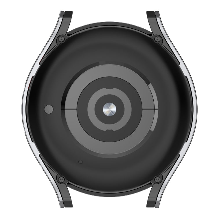 For Samsung Galaxy Watch5 Pro 45mm Hanging Sculpture Two-color Protective Watch Case with Tempered Glass Film(Silver) - Watch Cases by buy2fix | Online Shopping UK | buy2fix