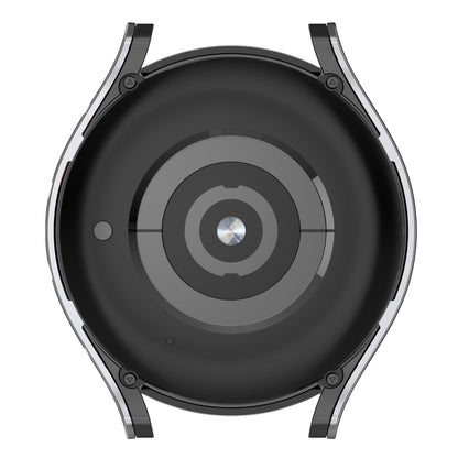 For Samsung Galaxy Watch5 Pro 45mm Hanging Sculpture Two-color Protective Watch Case with Tempered Glass Film(Silver) - Watch Cases by buy2fix | Online Shopping UK | buy2fix