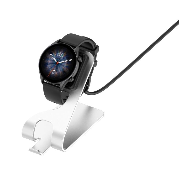 For Amazfit GTR4 / GTR4 Pro Rotatable Smart Watch Metal Charger Stand(Silver) - Charger by buy2fix | Online Shopping UK | buy2fix