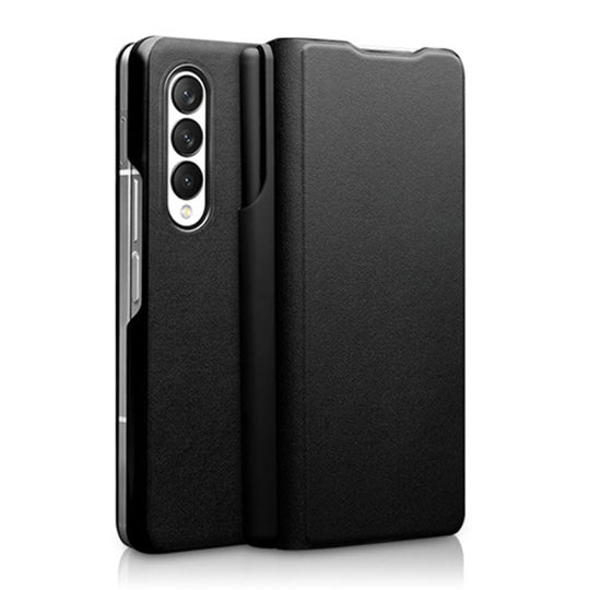 For Samsung Galaxy Z Fold3 5G/W22 5G QIALINO Magnetic Genuine Leather Phone Case(Black)