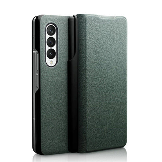 For Samsung Galaxy Z Fold3 5G/W22 5G QIALINO Magnetic Genuine Leather Phone Case(Green)