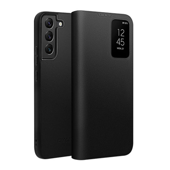 For Samsung Galaxy S22+ 5G QIALINO Magnetic Genuine Leather Phone Case(Black)