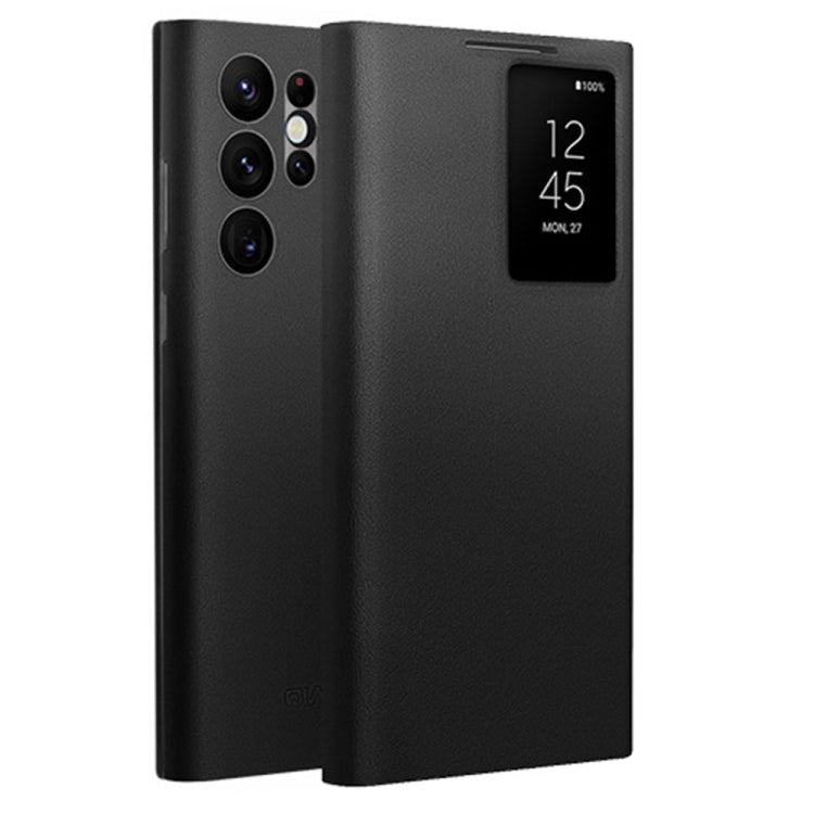 For Samsung Galaxy S22 Ultra 5G QIALINO Magnetic Genuine Leather Phone Case(Black) by QIALINO