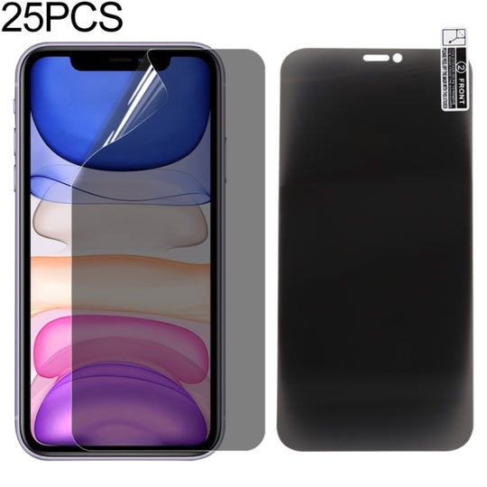 For iPhone 11 / XR 25pcs 0.1mm 2.5D Full Cover Anti-spy Screen Protector Explosion-proof Hydrogel Film