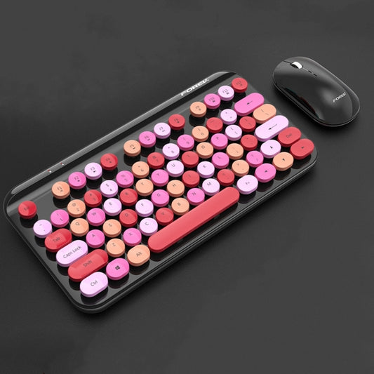 FOREV FFVWI9 Mixed Color Portable 2.4G Wireless Keyboard Mouse Set(Red) by buy2fix