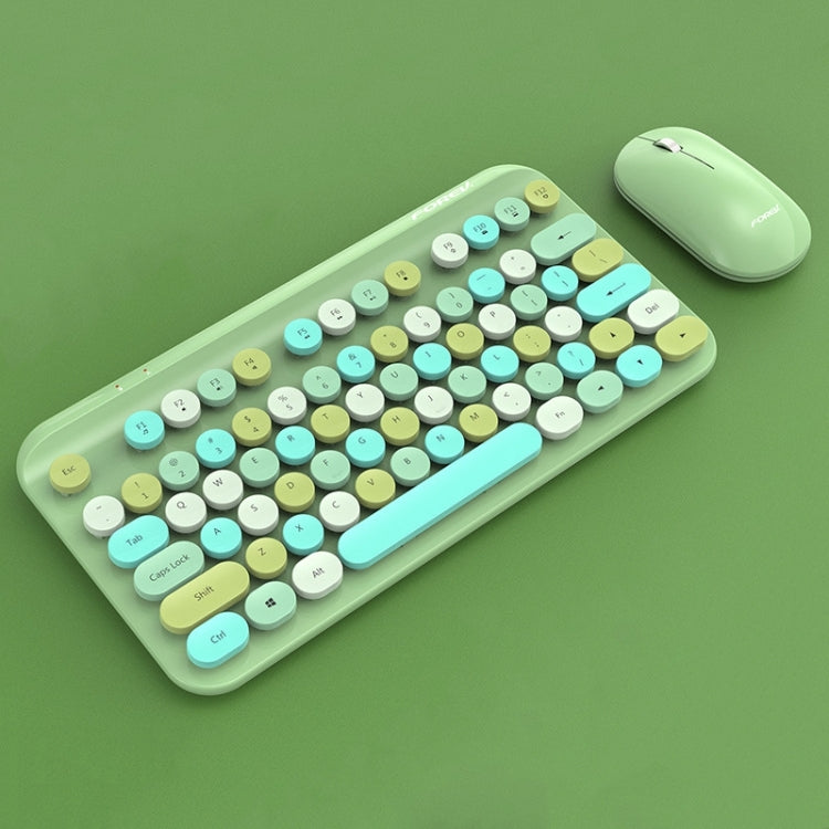 FOREV FFVWI9 Mixed Color Portable 2.4G Wireless Keyboard Mouse Set(Green) by buy2fix