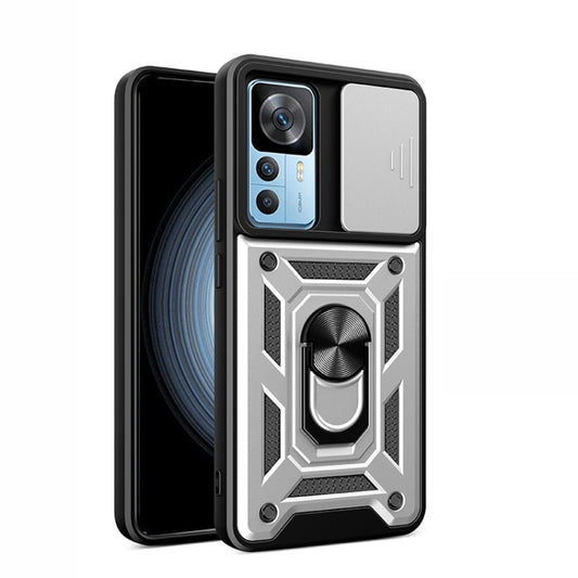 For Xiaomi 12T / 12T Pro / Redmi K50 Ultra Sliding Camshield Phone Case(Silver) - Xiaomi Cases by buy2fix | Online Shopping UK | buy2fix