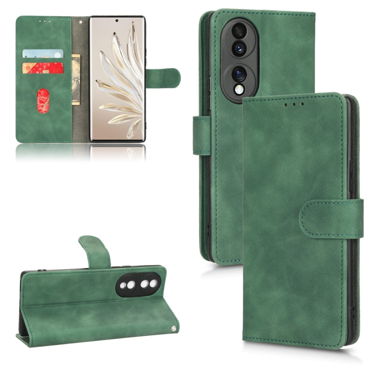 For Honor 70 5G Skin Feel Magnetic Flip Leather Phone Case(Green) by buy2fix