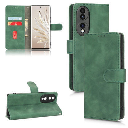 For Honor 70 5G Skin Feel Magnetic Flip Leather Phone Case(Green) by buy2fix