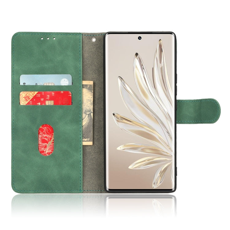 For Honor 70 5G Skin Feel Magnetic Flip Leather Phone Case(Green) by buy2fix