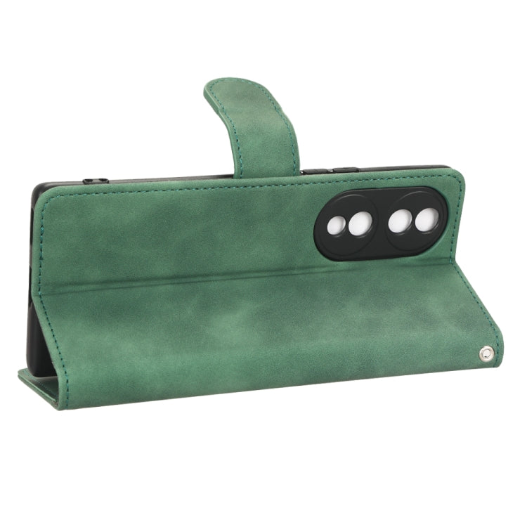 For Honor 70 5G Skin Feel Magnetic Flip Leather Phone Case(Green) by buy2fix