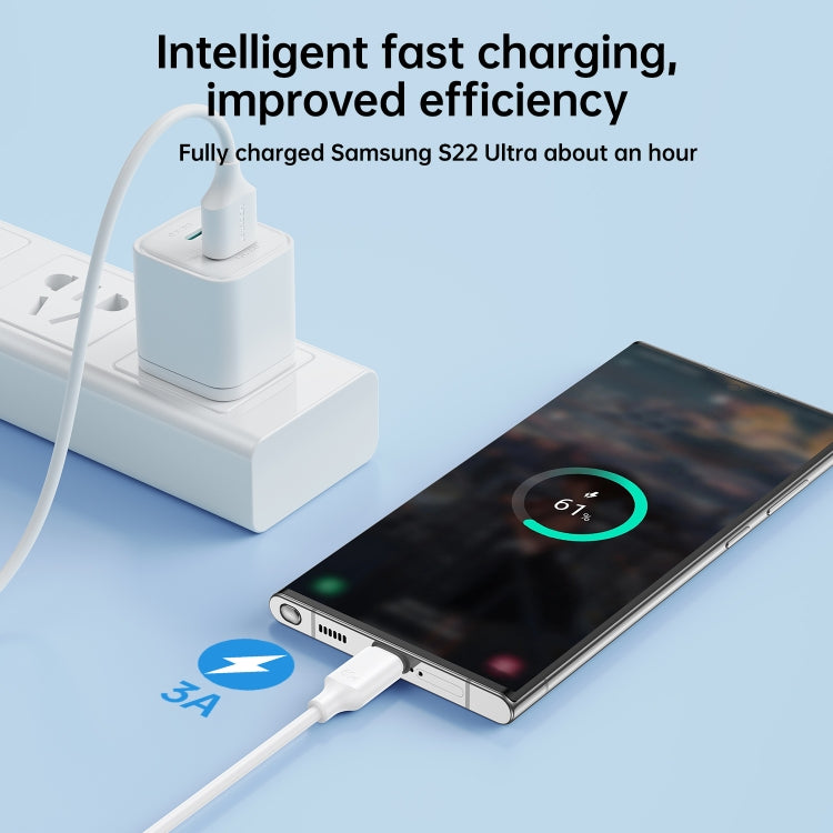 JOYROOM S-UC027A9 3A USB to USB-C/Type-C Fast Charging Data Cable, Length: 2m(White) - USB-C & Type-C Cable by JOYROOM | Online Shopping UK | buy2fix