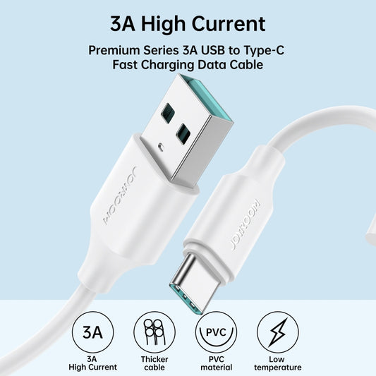 JOYROOM S-UC027A9 3A USB to USB-C/Type-C Fast Charging Data Cable, Length:0.25m(White) - USB-C & Type-C Cable by JOYROOM | Online Shopping UK | buy2fix