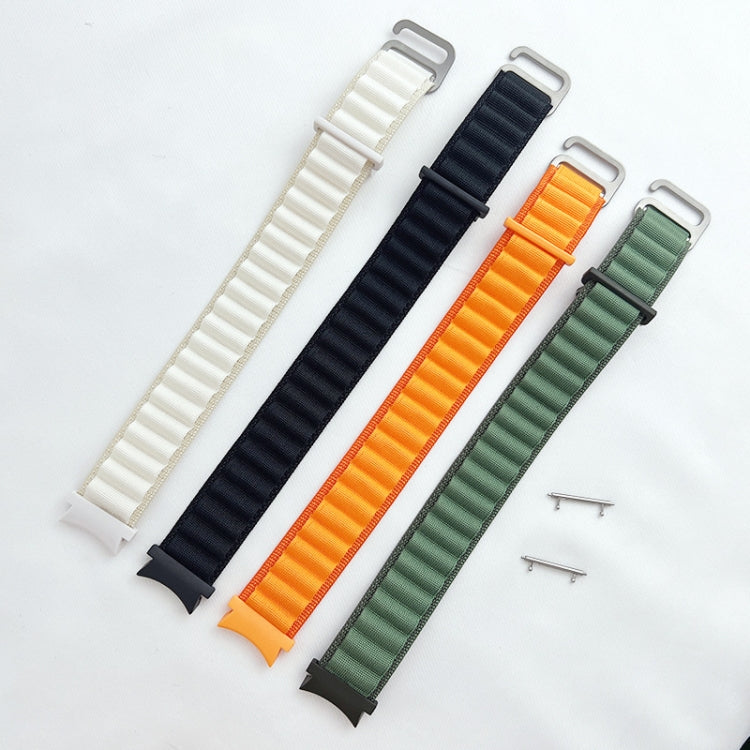For Samsung Galaxy Watch5 / Watch5 Pro / Watch4 / Watch4 Classic Universal Nylon Loop Watch Band(White) by buy2fix