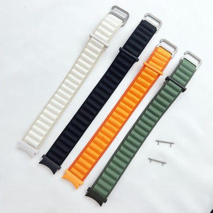 For Samsung Galaxy Watch5 / Watch5 Pro / Watch4 / Watch4 Classic Universal Nylon Loop Watch Band(White) by buy2fix