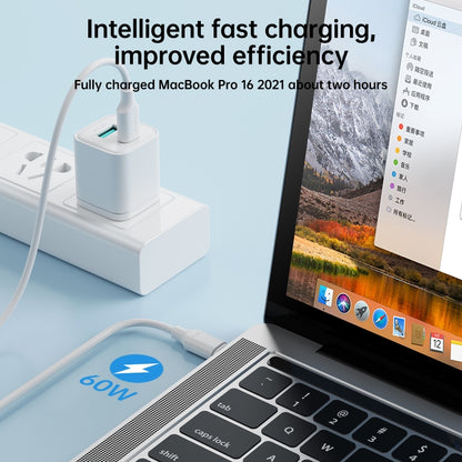 JOYROOM S-CC060A9 60W USB-C/Type-C to USB-C/Type-C Fast Charging Data Cable, Length: 1m(White) - USB-C & Type-C Cable by JOYROOM | Online Shopping UK | buy2fix