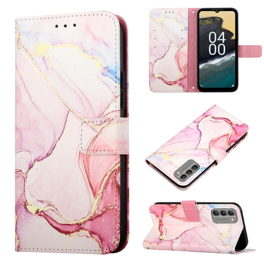 For Nokia G400 PT003 Marble Pattern Flip Leather Phone Case(Rose Gold LS005) - Nokia Cases by buy2fix | Online Shopping UK | buy2fix