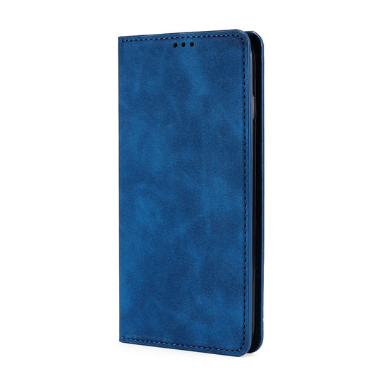 For OnePlus Nord N20 SE 4G Skin Feel Magnetic Flip Leather Phone Case(Blue) - OnePlus Cases by buy2fix | Online Shopping UK | buy2fix