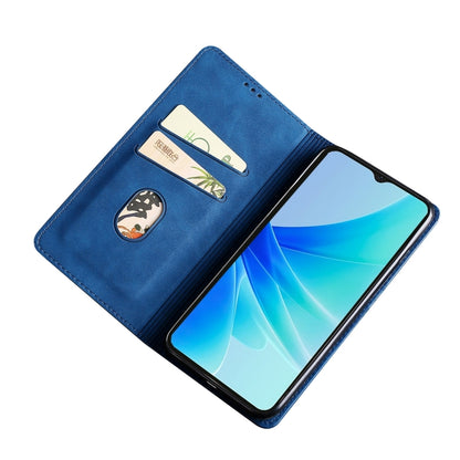 For OnePlus Nord N20 SE 4G Skin Feel Magnetic Flip Leather Phone Case(Blue) - OnePlus Cases by buy2fix | Online Shopping UK | buy2fix