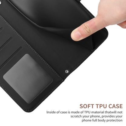 For Motorola Edge 30 Fusion/Moto S30 Pro HT03 Skin Feel Butterfly Embossed Flip Leather Phone Case(Black) - Motorola Cases by buy2fix | Online Shopping UK | buy2fix