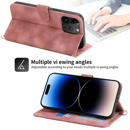 For iPhone 11 Pro Max Skin-feel Flowers Embossed Wallet Leather Phone Case(Pink) - iPhone 11 Pro Max Cases by buy2fix | Online Shopping UK | buy2fix