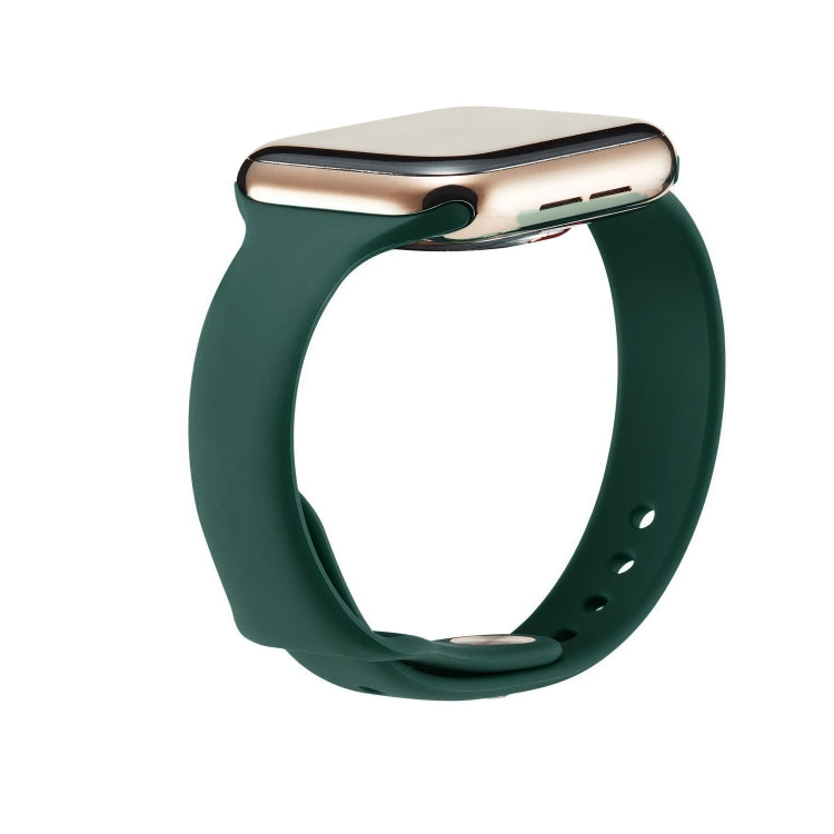For Apple Watch 5/4 40mm & 3/2/1 38mm Thin Silicone Watch Band(Deep Green) - Watch Bands by buy2fix | Online Shopping UK | buy2fix