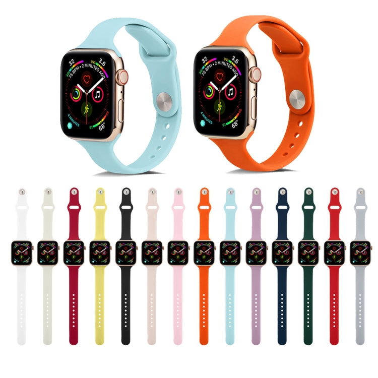 For Apple Watch 5/4 40mm & 3/2/1 38mm Thin Silicone Watch Band(Deep Green) - Watch Bands by buy2fix | Online Shopping UK | buy2fix