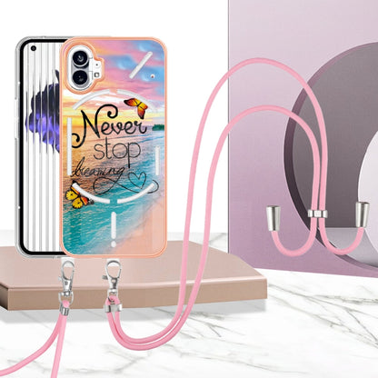 For Nothing Phone 1 Electroplating IMD TPU Phone Case with Lanyard(Dream Butterfly) by buy2fix