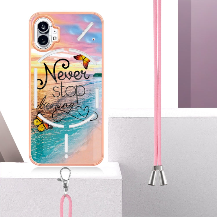 For Nothing Phone 1 Electroplating IMD TPU Phone Case with Lanyard(Dream Butterfly) by buy2fix