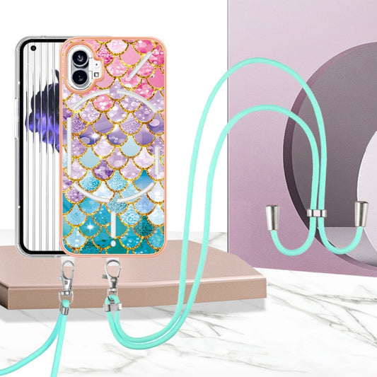 For Nothing Phone 1 Electroplating IMD TPU Phone Case with Lanyard(Colorful Scales) - Nothing Cases by buy2fix | Online Shopping UK | buy2fix