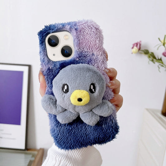 For iPhone 13 Octopus Plush TPU Phone Case(Blue) - iPhone 13 Cases by buy2fix | Online Shopping UK | buy2fix