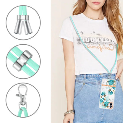 For Nothing Phone 1 Flowers Series TPU Phone Case with Lanyard(Blue Rose) by buy2fix