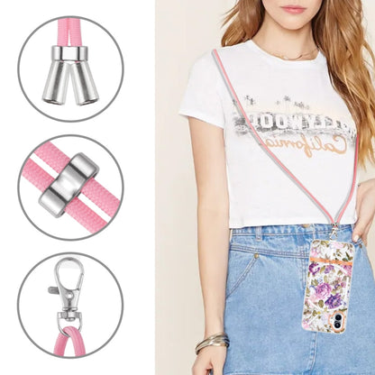 For Nothing Phone 1 Flowers Series TPU Phone Case with Lanyard(Purple Peony) by buy2fix