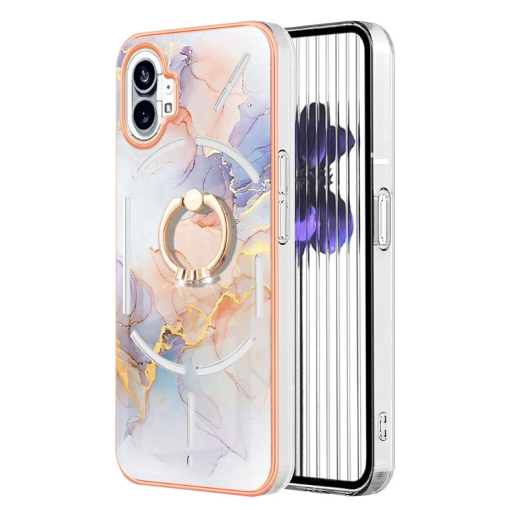 For Nothing Phone 1 Electroplating IMD TPU Phone Case(White Marble) by buy2fix