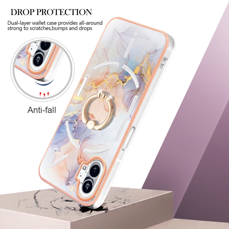 For Nothing Phone 1 Electroplating IMD TPU Phone Case(White Marble) by buy2fix