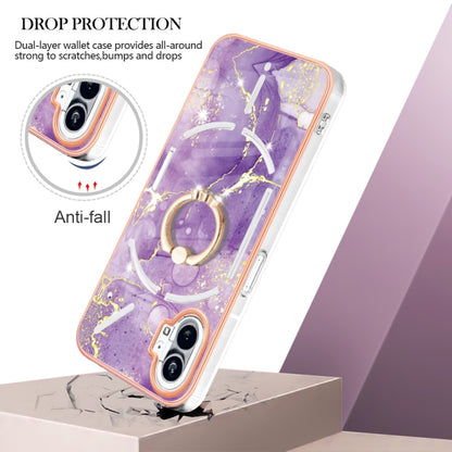 For Nothing Phone 1 Electroplating Marble Pattern TPU Phone Case(Purple 002) by buy2fix