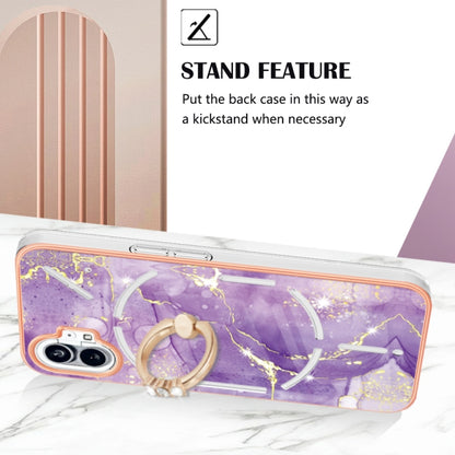 For Nothing Phone 1 Electroplating Marble Pattern TPU Phone Case(Purple 002) by buy2fix