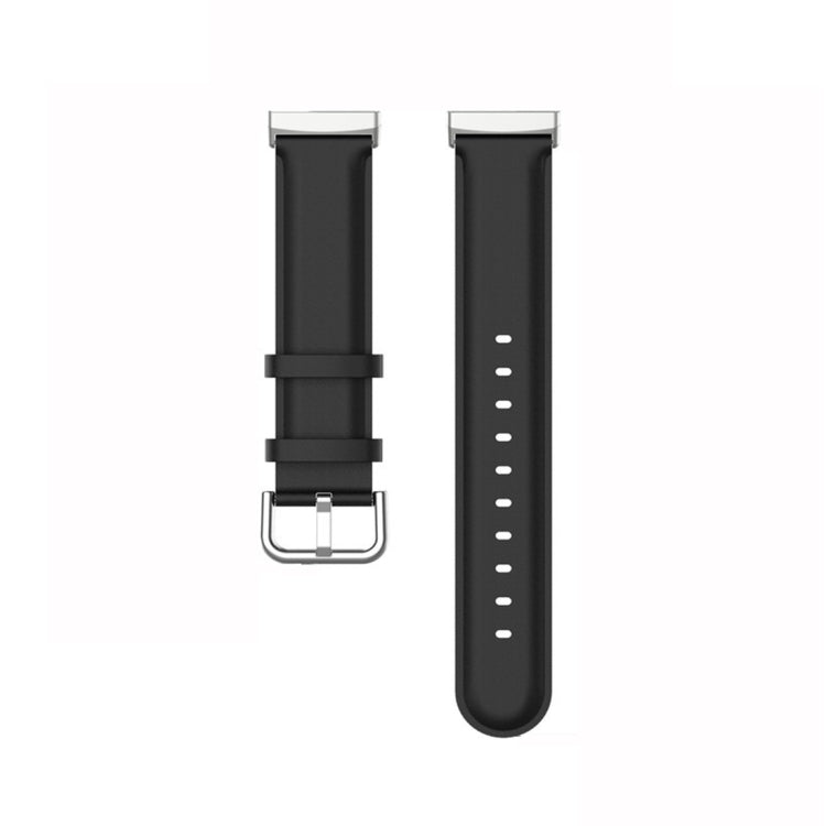 For Fitbit Versa 4 / Sense 2 Genuine Leather Watch Band(Black) by buy2fix