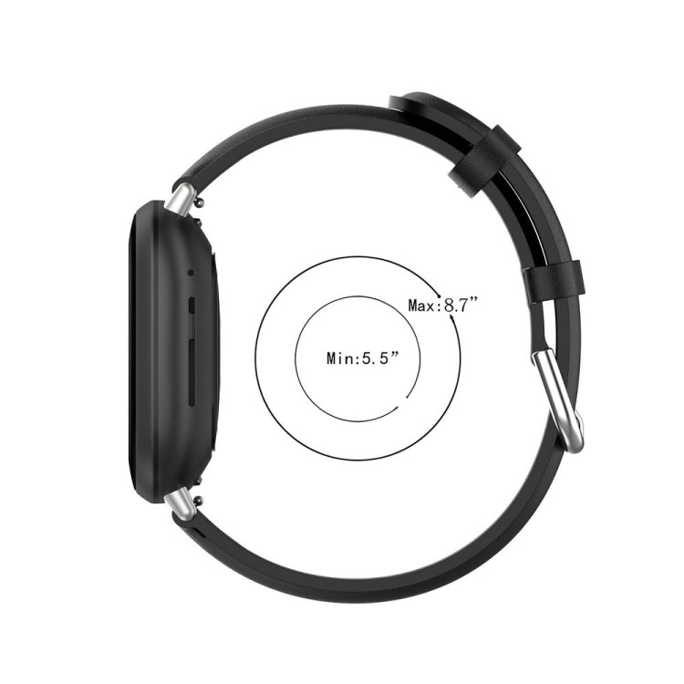 For Fitbit Versa 4 / Sense 2 Genuine Leather Watch Band(Black) by buy2fix