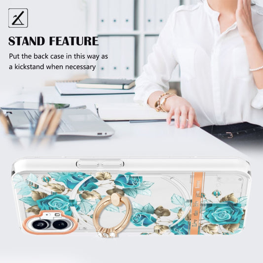 For Nothing Phone 1 Flowers Series TPU Phone Case(Blue Rose) - Nothing Cases by buy2fix | Online Shopping UK | buy2fix