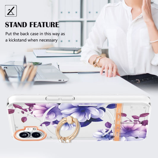 For Nothing Phone 1 Flowers Series TPU Phone Case(Purple Begonia) - Nothing Cases by buy2fix | Online Shopping UK | buy2fix