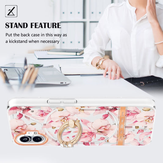 For Nothing Phone 1 Flowers Series TPU Phone Case(Pink Gardenia) - Nothing Cases by buy2fix | Online Shopping UK | buy2fix