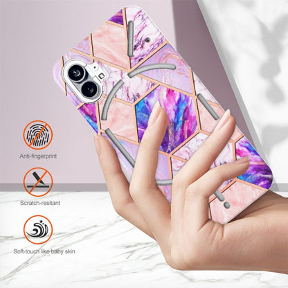 For Nothing Phone 1 Electroplating Splicing Marble TPU Phone Case(Light Purple) by buy2fix