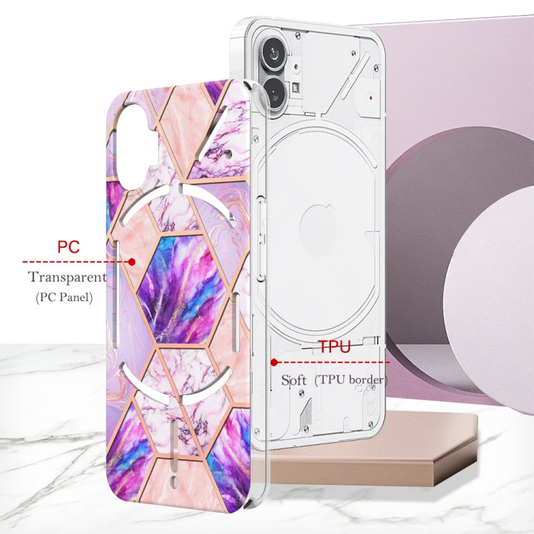 For Nothing Phone 1 Electroplating Splicing Marble TPU Phone Case(Light Purple) by buy2fix